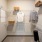 a bathroom with a shower and towels